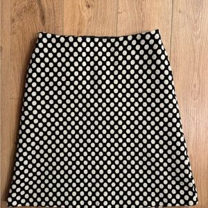 Polka Dot A-Line Skirt - Black and White - 8L
